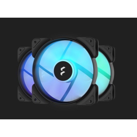 FRACTAL VENTILADOR CAJA ASPECT 12 SERIES RGB PWM 120MM MARCO NEGRO PACK 3 UNID (FD-F-AS1-1207)