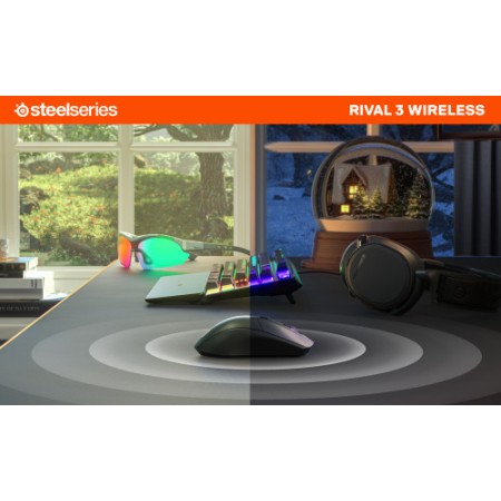 Steelseries Rival 3 Wireless ratón mano derecha RF inalámbrica + Bluetooth Óptico 18000 DPI