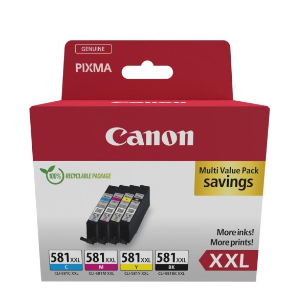 Multipack tinta canon cli - 581xxl bk - c - m - y