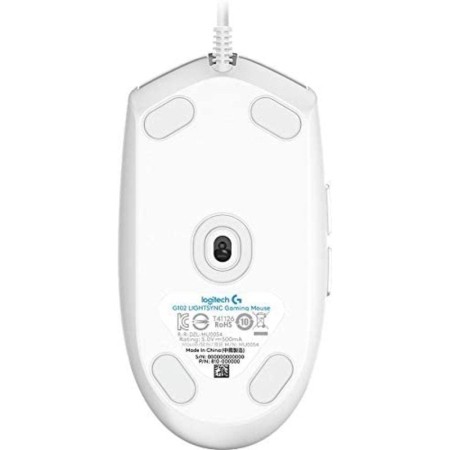 Ratón Gaming Logitech G102 Lightsync/ Hasta 8000 DPI/ Blanco