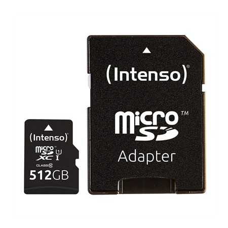 Tarjeta memoria micro sd intenso 512gb premium uhs - i cl10  adaptador sd