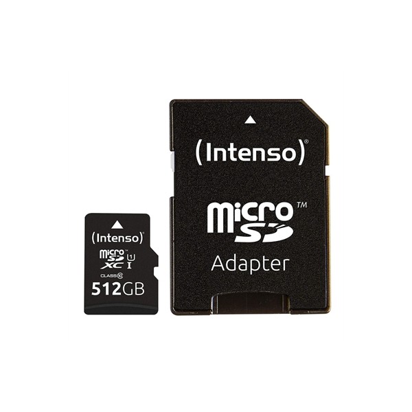 Tarjeta memoria micro sd intenso 512gb premium uhs - i cl10  adaptador sd