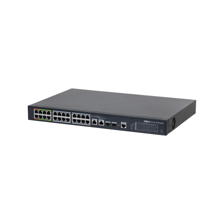(DH-LR2226-24ET-360-V2) DAHUA SWITCH L2 EPOE GESTIONABLE 24 PUERTOS 10/100 (8 EPOE/EOC + 16 POE) + 2 UPLINK COMBO GIGABIT/SFP