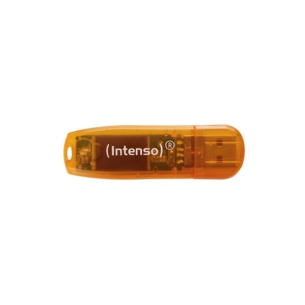Memoria usb 2.0 intenso rainbow 64gb naranja