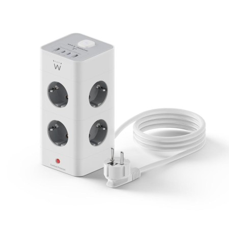 Regleta sobremesa ewent ew3864 8x schuko -  2x usb tipo a -  2x usb tipo b