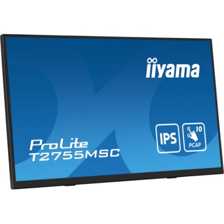 MONITOR IIYAMA 27″ IPS BONDED PCAP 10P TOUCH, 1920X1080, FLAT BEZEL FREE GLASS FRONT, HDMI, DISPLAYPORT, 360CD/M², USB HUB 2X 3.