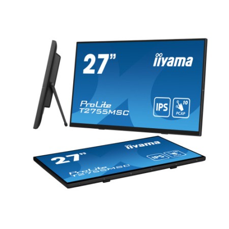 MONITOR IIYAMA 27″ IPS BONDED PCAP 10P TOUCH, 1920X1080, FLAT BEZEL FREE GLASS FRONT, HDMI, DISPLAYPORT, 360CD/M², USB HUB 2X 3.