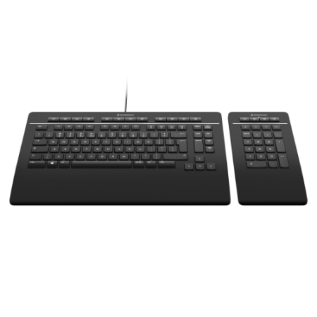 3Dconnexion Keyboard Pro with Numpad teclado Oficina USB + RF Wireless + Bluetooth QWERTZ Alemán Negro