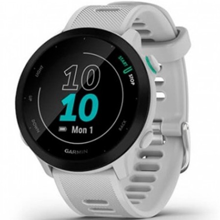 Smartwatch garmin forerunner 55 bt gps 42mm mip blanco resistencia agua 5atm pulsómetro sueño