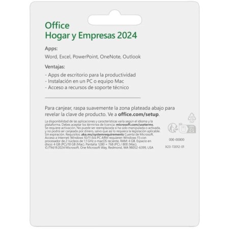 Microsoft Office Hogar y Empresas 2024/ 1 Usuario/ Licencia Perpetua