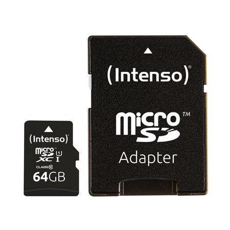 Tarjeta memoria micro sd intenso 64gb uhs - i cl10  adaptador sd
