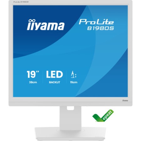 MONITOR IIYAMA 19 PULGADAS,BLANCO, PANEL TN, 3MS, 250CD/M2, 75HZ, AJUSTABLE EN ALTURA, ALTAVOCES,