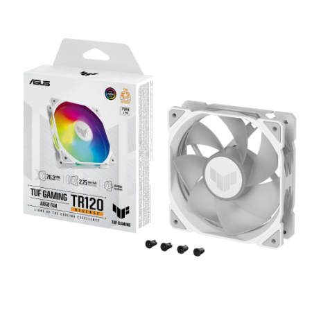 ASUS TUF GAMING TR120 ARGB REVERSE 1-pack White Carcasa del ordenador Refrigerador de aire 12 cm Blanco