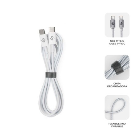 SUBBLIM CABLE PLUS 100W C-C 2m WHITE