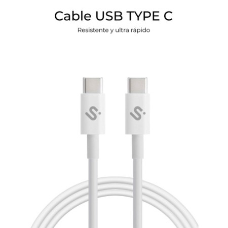 SUBBLIM CABLE PLUS 100W C-C 2m WHITE