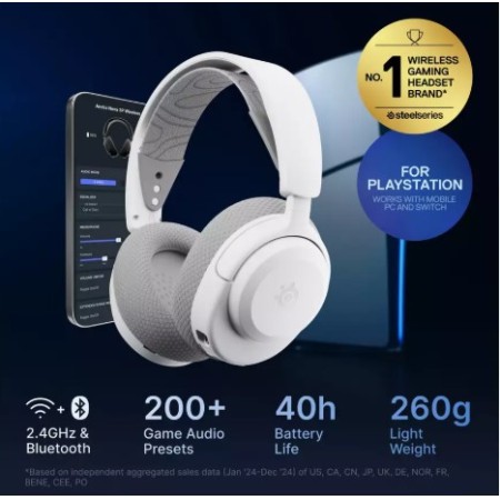 Steelseries Arctis Nova 3P Auriculares Inalámbrico Diadema Música/uso diario Bluetooth Blanco