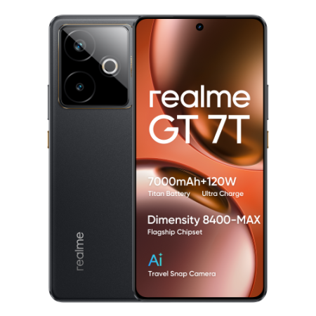 realme GT 7T 17,3 cm (6.8″) SIM doble Android 15 5G USB Tipo C 12 GB 256 GB 7000 mAh Negro
