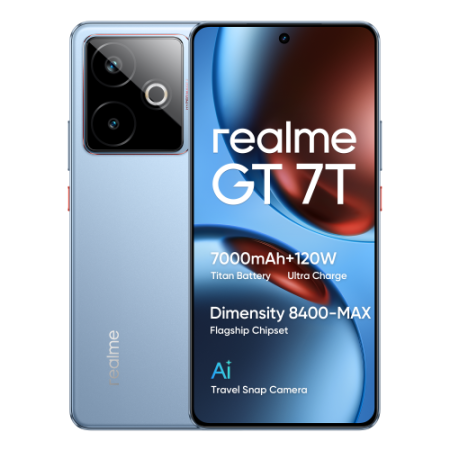 realme GT 7T 17,3 cm (6.8″) SIM doble Android 15 5G USB Tipo C 12 GB 256 GB 7000 mAh Azul