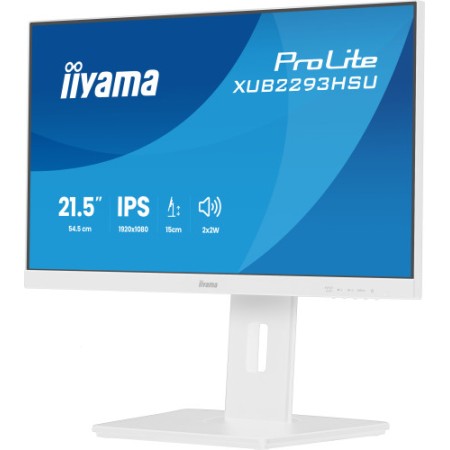 MONITOR IYAMA PROLITE, 21,5 PULAGADS, 54,5 CM, IPS PANEL TECHNOLOGY LED, 1920X1080, 100 HZ, MATE BLANCA