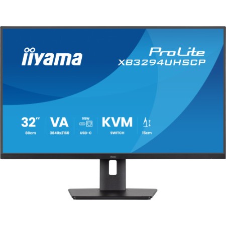 MONITOR IIYAMA, 32 PULGADAS, VA 4K BASE USB-C (95W), CONMUTADOR KVM, PUERTO LAN, COMPATIBILIDAD PIP/PBP