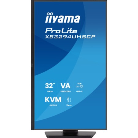 MONITOR IIYAMA, 32 PULGADAS, VA 4K BASE USB-C (95W), CONMUTADOR KVM, PUERTO LAN, COMPATIBILIDAD PIP/PBP