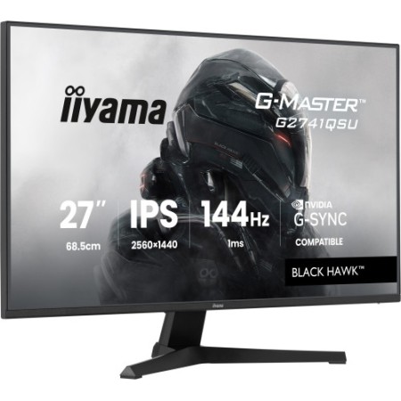 MONITOR IIYAMA 27 PULGADAS RESOLUCION WQHD (2560X1440), PANEL IPS, 1 MS (MPRT), 75 HZ, BRILLO 250, CONTRASTE 1000:1, HDMI, DISPL