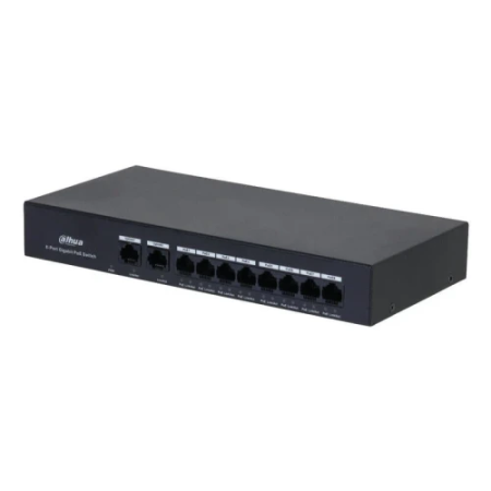 (DH-PFS3010-8GT-65) DAHUA SWITCH 10 PUERTOS, 8 PUERTOS POE, 60W, HI-POE, L2, UNMANAGED