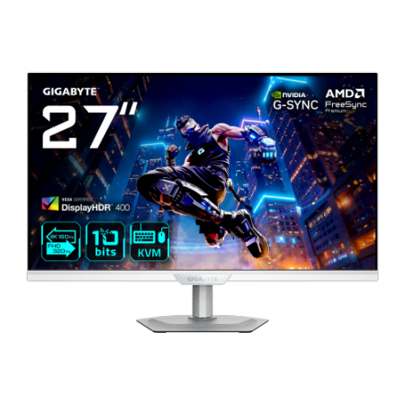 MONITOR GIGABYTE 27″ M27UP ICE,SS IPS,3840X2160 (UHD),0.155PP,1000:1,1MS,160HZ,2HDMI+1DP+4USB3.2+USB-C,ALTAVOCES (BLANCO)