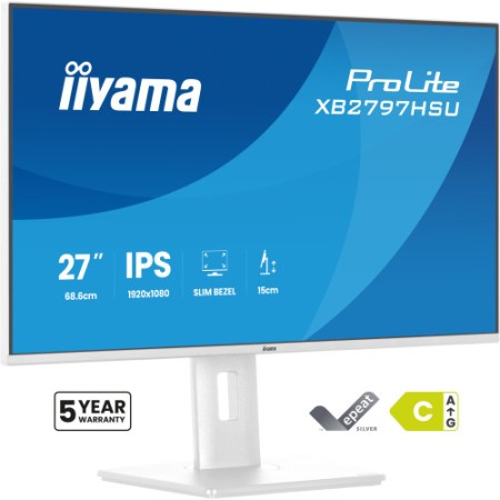 MONITOR IIYAMA PANTALLA PARA PC 68,6 CM (27″) 1920 X 1080 PIXELES FULL HD LED PANEL IPS AJUSTABLE-WHITE VERSION