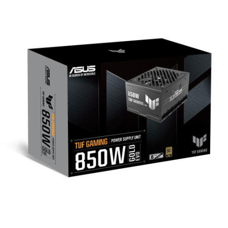 FUENTE ALIMENTACION ASUS TUF-GAMING-850G-EVO,850W, 80+ GOLD, ATX 3.0 COMPATIBLE, MILITARY-GRADE COMPONENTS, DUAL BALL BEARING, A