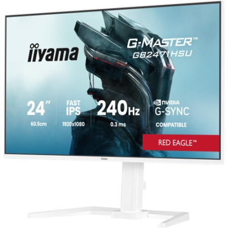 iiyama G-MASTER GB2471HSU-W1 pantalla para PC 60,5 cm (23.8″) 1920 x 1080 Pixeles Blanco