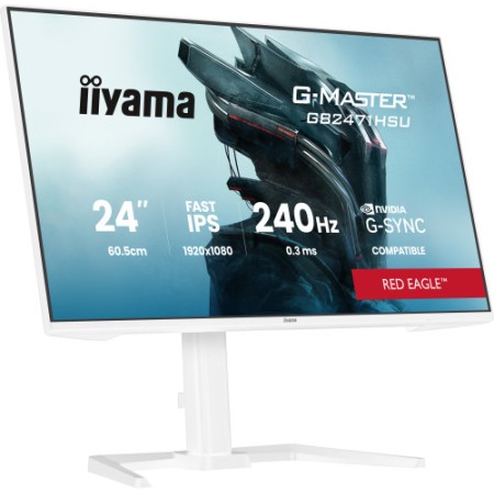 iiyama G-MASTER GB2471HSU-W1 pantalla para PC 60,5 cm (23.8″) 1920 x 1080 Pixeles Blanco