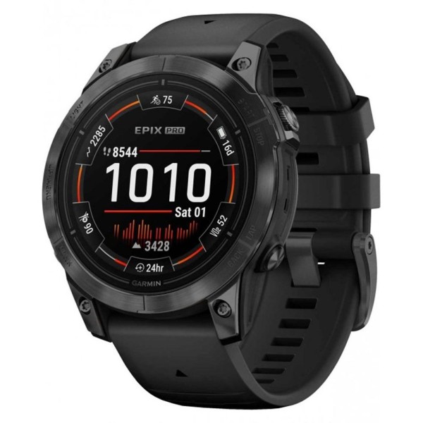 Garmin epix 2 - 47mm reloj gps multideporte con pantalla táctil amoled - funciónes superiores - frecuencia cardíaca - mapas y mú