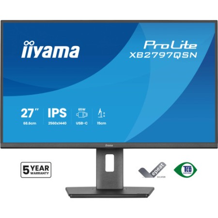 MONITOR IIYAMA, 27″, IPS, 4-SIDE SLIM BEZEL 2560X1440 75HZ