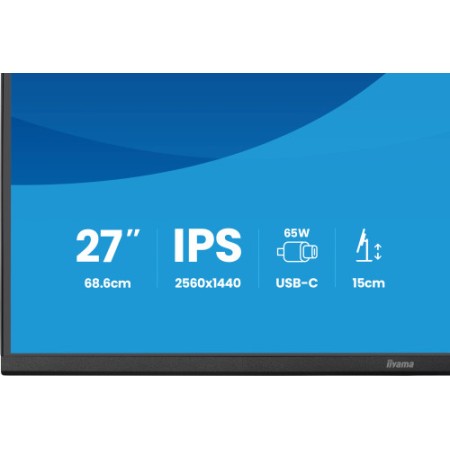 MONITOR IIYAMA, 27″, IPS, 4-SIDE SLIM BEZEL 2560X1440 75HZ