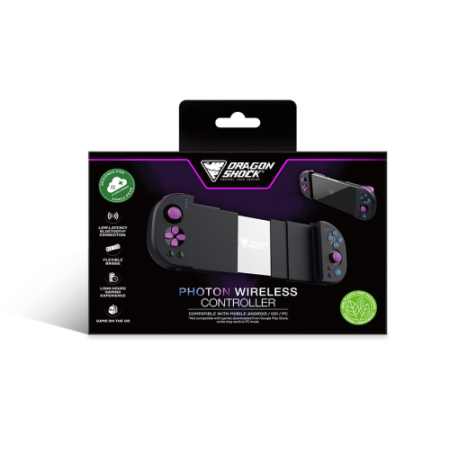 Dragonshock Photon Negro Bluetooth/USB Gamepad Analógico/Digital Android, PC, iOS