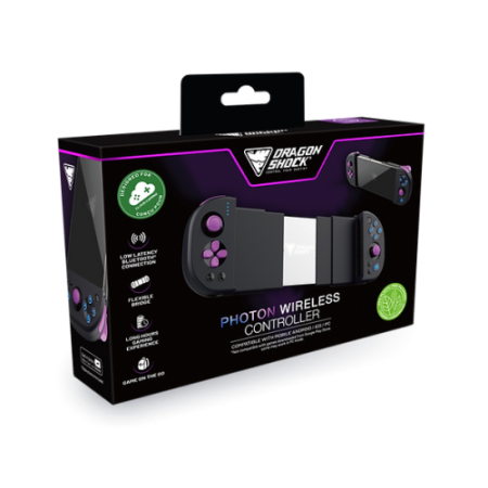 Dragonshock Photon Negro Bluetooth/USB Gamepad Analógico/Digital Android, PC, iOS