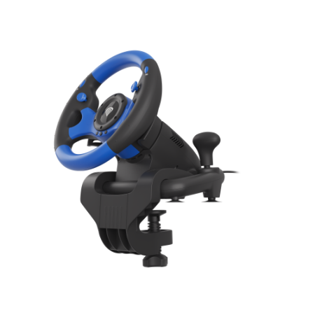 GENESIS Seaborg 350 Negro, Azul USB Volante + Pedales Nintendo Switch, PC, PlayStation 4, Playstation 3, Xbox 360, Xbox One, Xbo