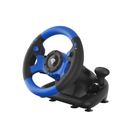 GENESIS Seaborg 350 Negro, Azul USB Volante + Pedales Nintendo Switch, PC, PlayStation 4, Playstation 3, Xbox 360, Xbox One, Xbo