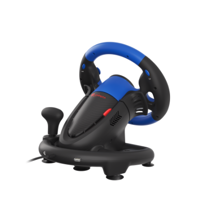GENESIS Seaborg 350 Negro, Azul USB Volante + Pedales Nintendo Switch, PC, PlayStation 4, Playstation 3, Xbox 360, Xbox One, Xbo