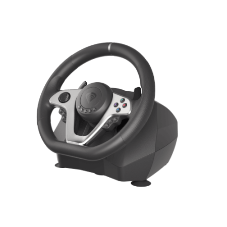 GENESIS Seaborg 400 Negro, Plata USB Volante + Pedales Nintendo Switch, PC, PlayStation 4, Playstation 3, Xbox 360, Xbox One, Xb