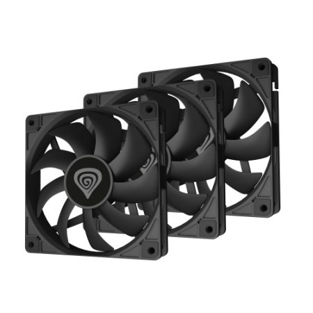 GENESIS Oxal 120 Carcasa del ordenador Ventilador 12 cm Negro 3 pieza(s)