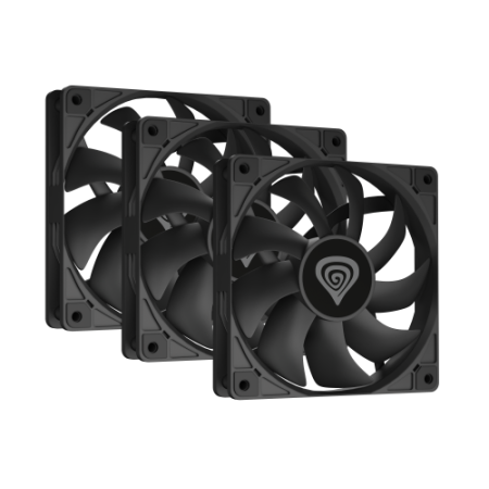 GENESIS Oxal 120 Carcasa del ordenador Ventilador 12 cm Negro 3 pieza(s)