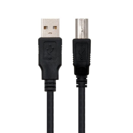 Cable USB 2.0 Impresora Nanocable 10.01.0105-BK/ USB Tipo-B Macho - USB Macho/ 4.5m/ Negro