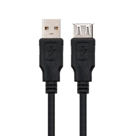 Cable Alargador USB 2.0 Nanocable 10.01.0202-BK/ USB Macho - USB Hembra/ 1m/ Negro