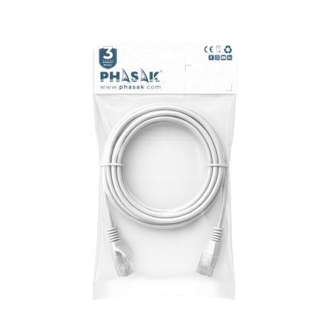 Cable red phasak latiguillo rj45 utp cat6 3m gris phk 1603