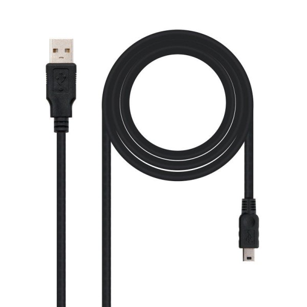 Cable USB 2.0 Nanocable 10.01.0400/ USB Macho - MiniUSB Macho/ 50cm/ Negro