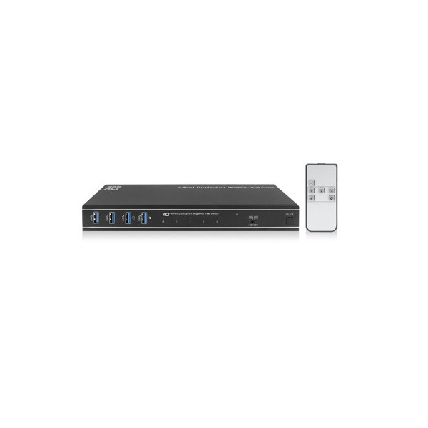 Conmutador kvm displayport 4k 4 puertos act connectivity