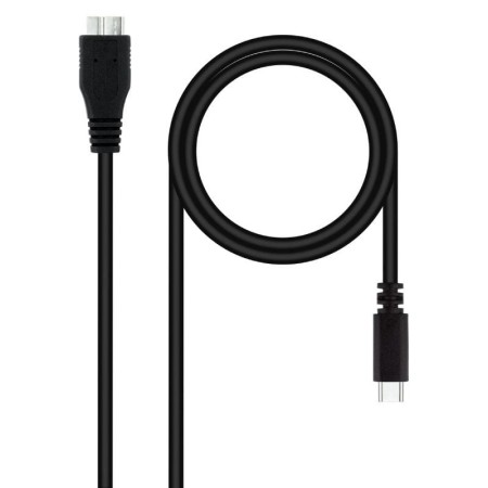 Cable USB 3.0 Tipo-C Nanocable 10.01.1201-BK/ USB Tipo-C Macho - MicroUSB Macho/ 1m/ Negro