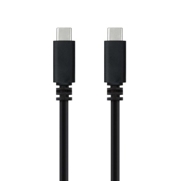 Cable USB 2.0 Tipo-C Nanocable 10.01.2301-L150/ USB Tipo-C Macho - USB Tipo-C Macho/ 480Mbps/ 1.5m/ Negro